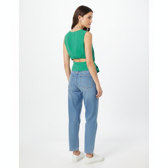 *Cotton Candy Green Sleeveless Blouse with Cutouts - Picture 2 of 6